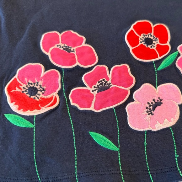 GYMBOREE Navy Blue Kids Shirt with Floral Design/size 5T - Picture 3 of 6